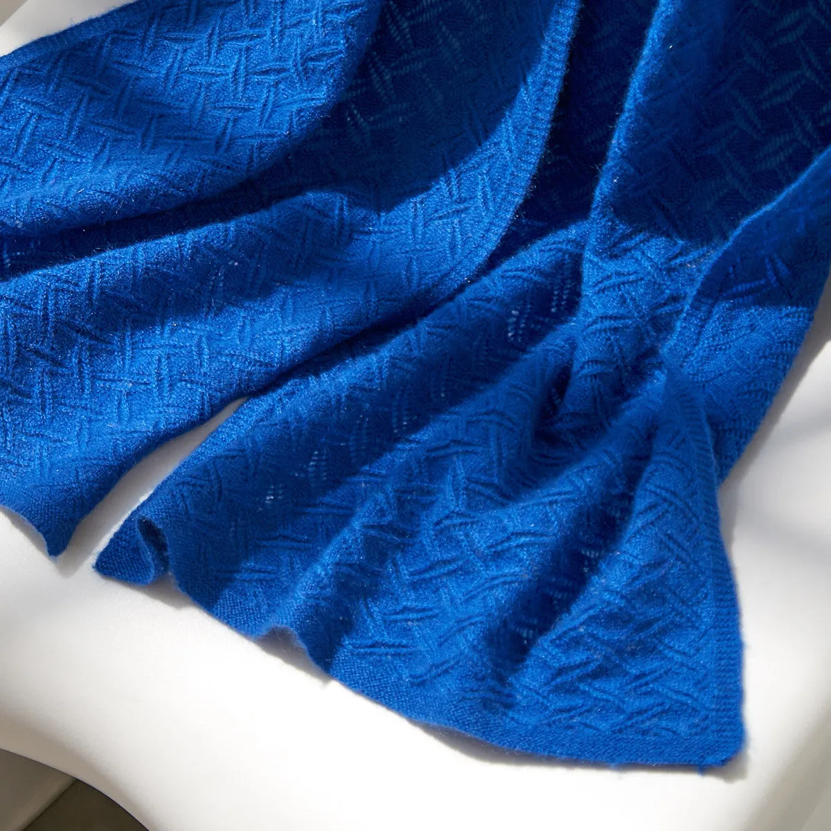 100% Cashmere Solid Color Knit Scarves