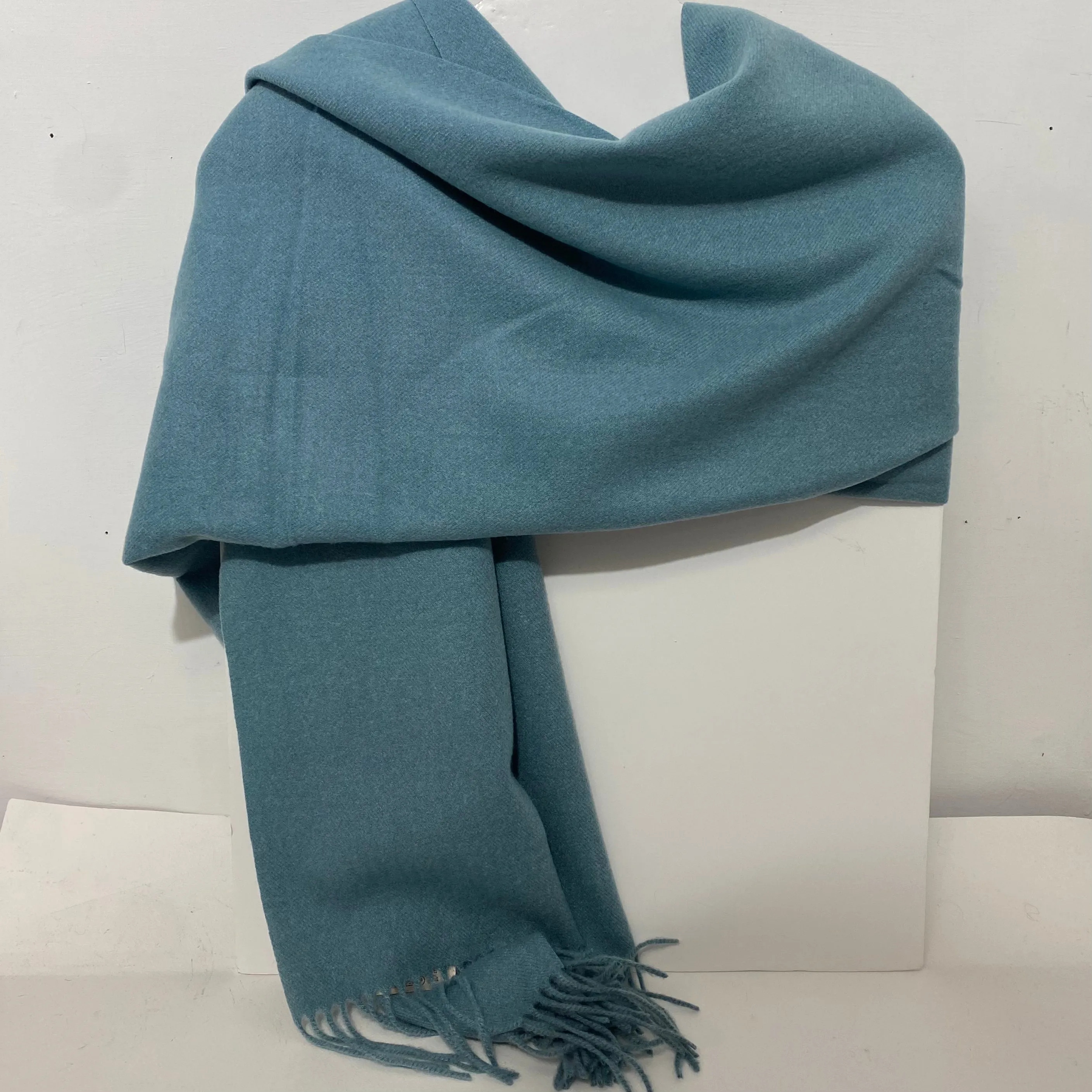 Adele - Cashmere Wool Blend Scarf - Pale Aqua