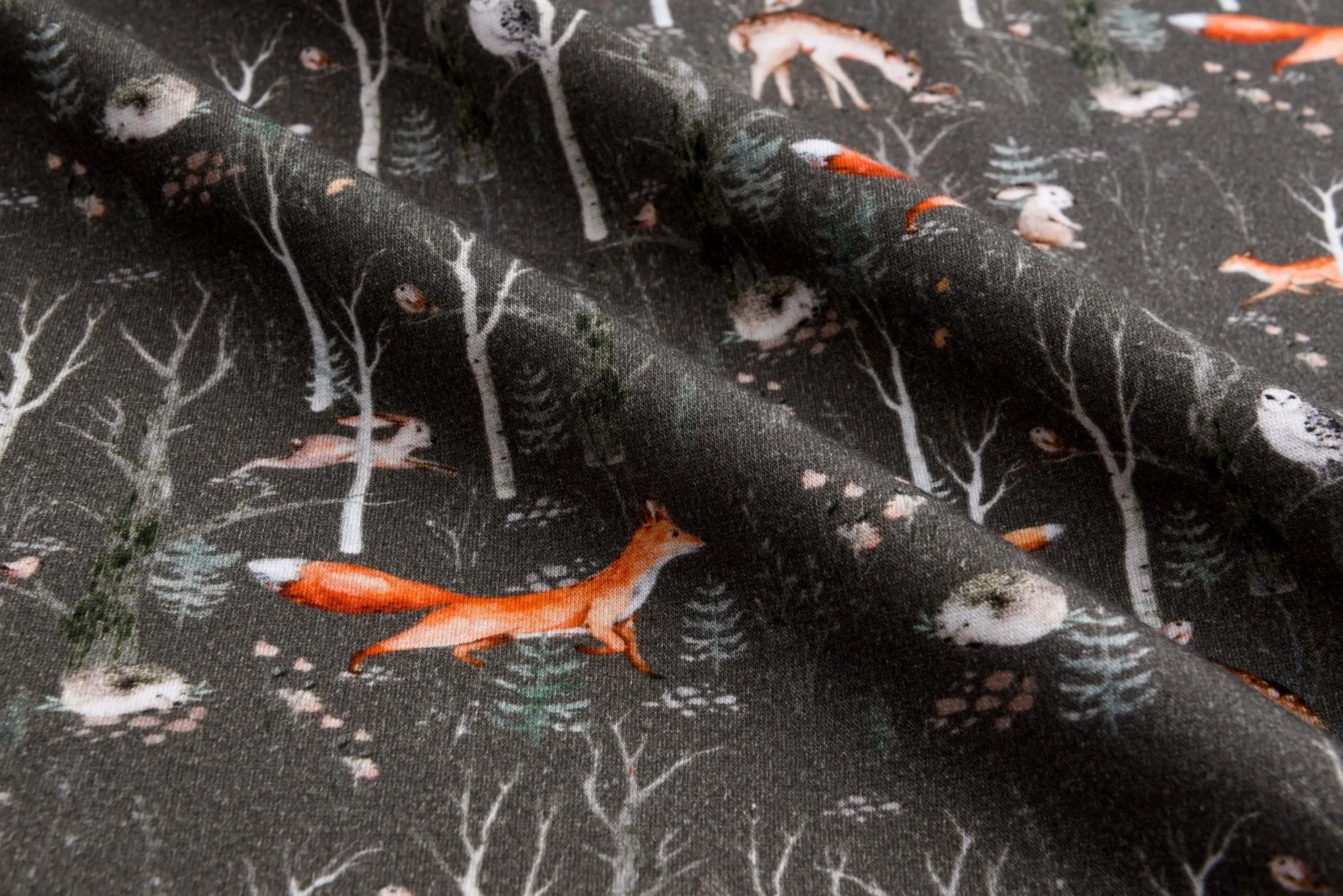 Alpine Fleece Forest Print Fabric- 5000