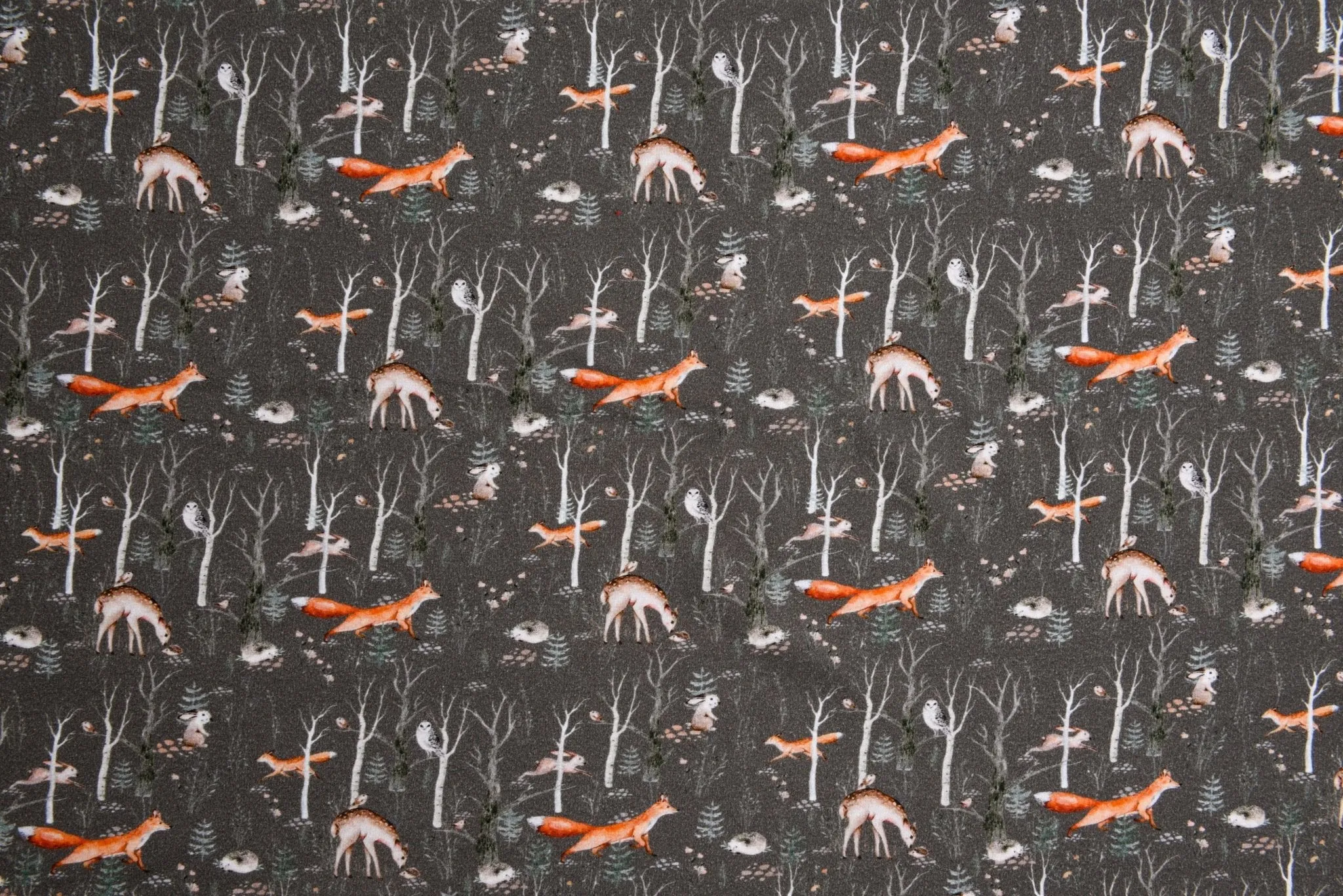 Alpine Fleece Forest Print Fabric- 5000