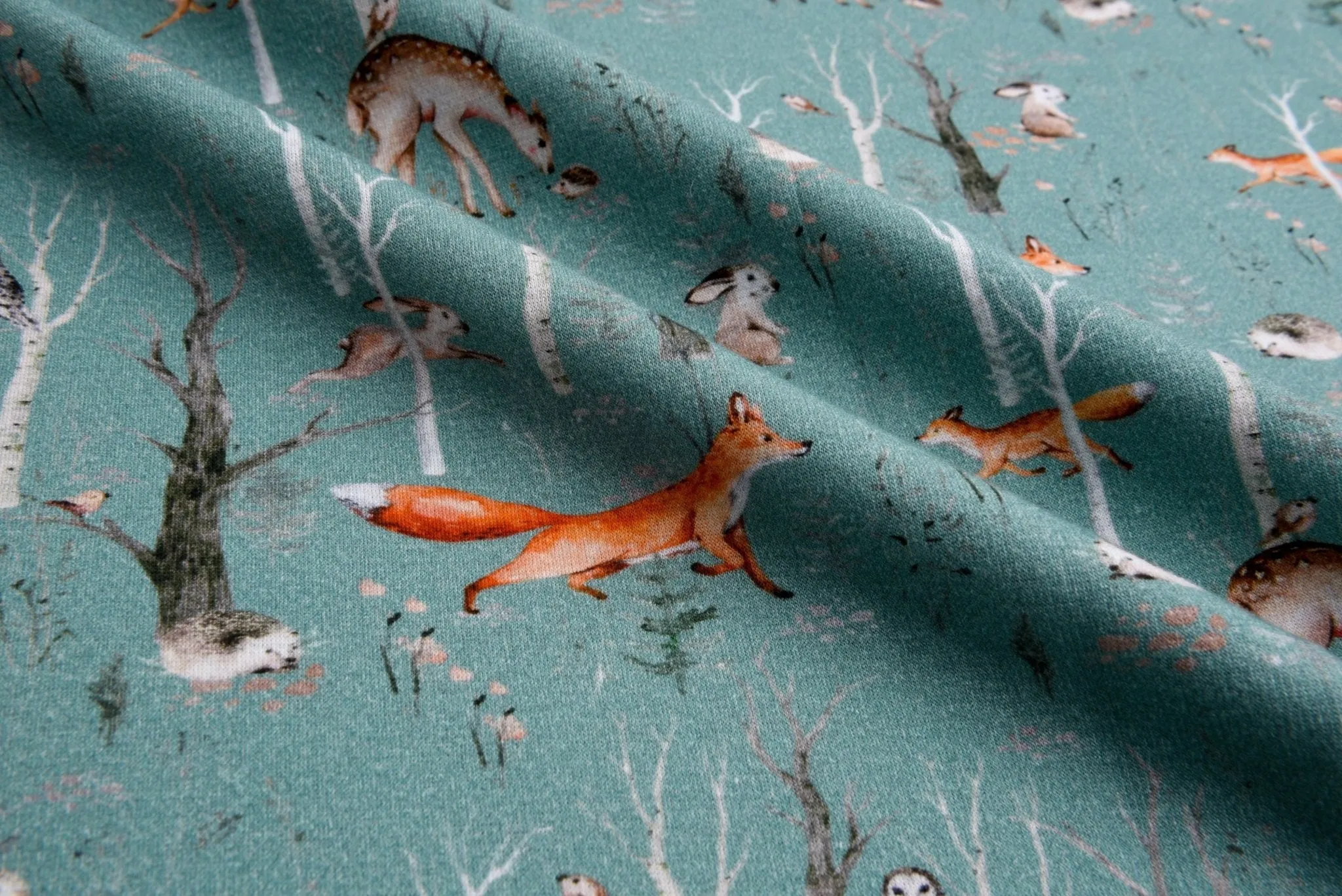 Alpine Fleece Forest Print Fabric- 5000