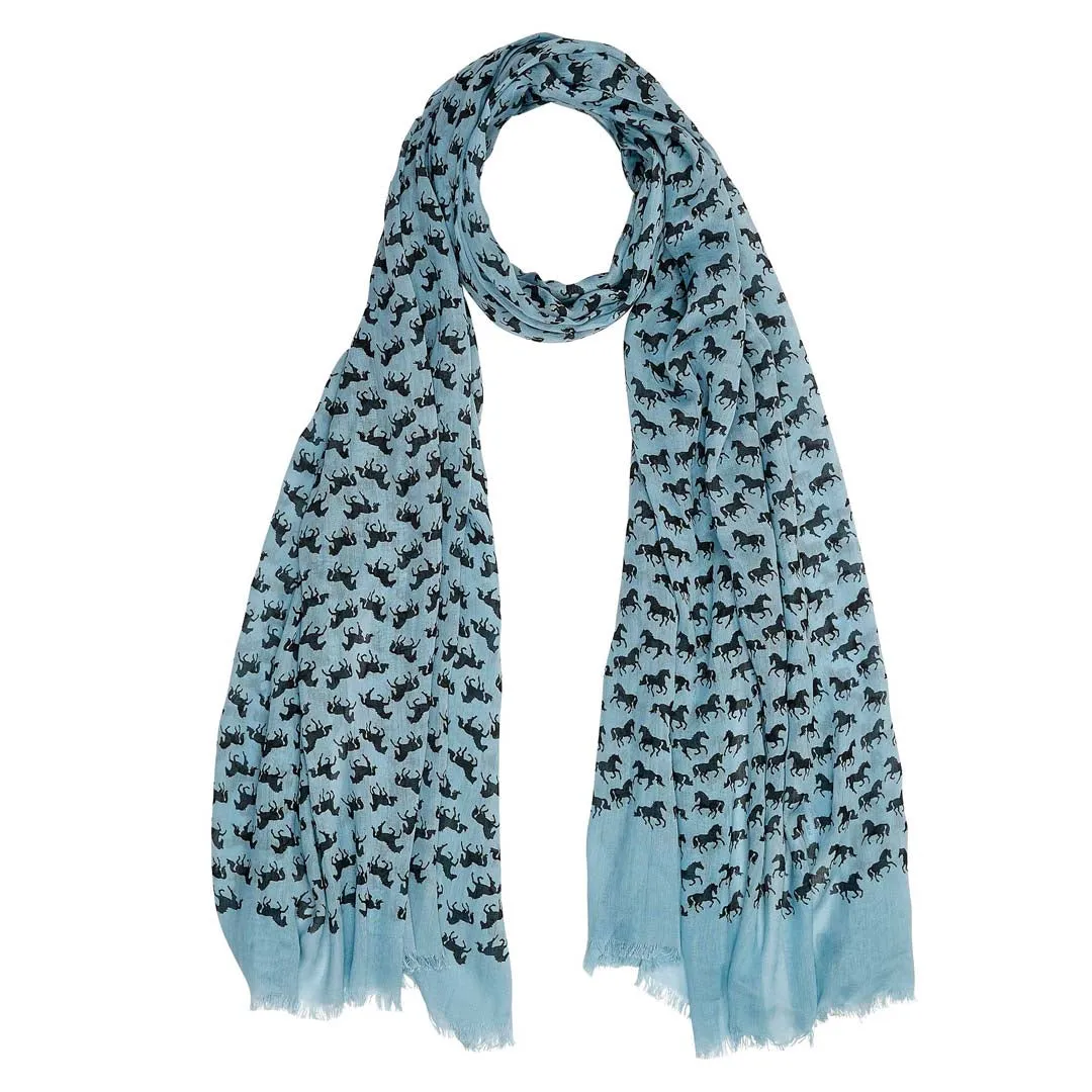 AWST Int'l “Lila” Horse Silhouettes Scarf