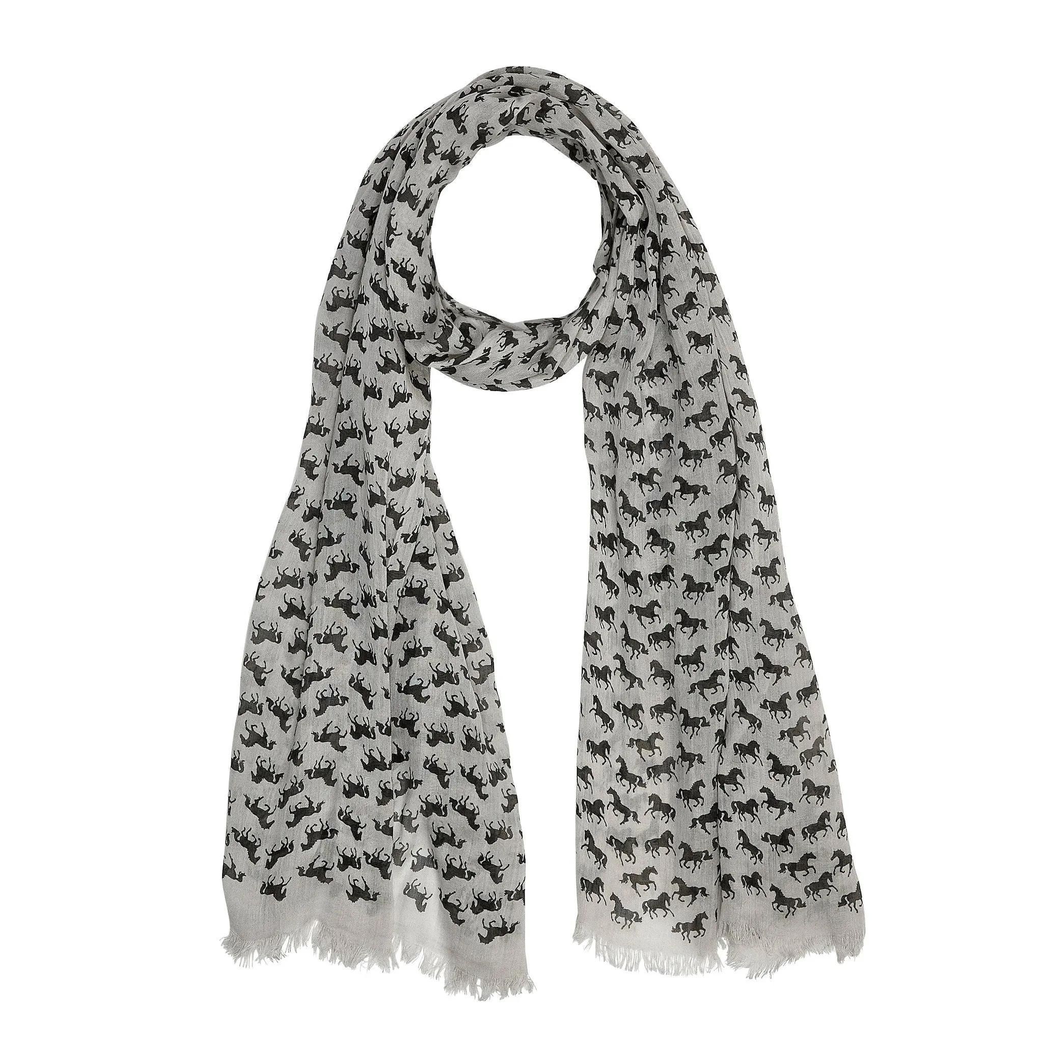 AWST Int'l “Lila” Horse Silhouettes Scarf