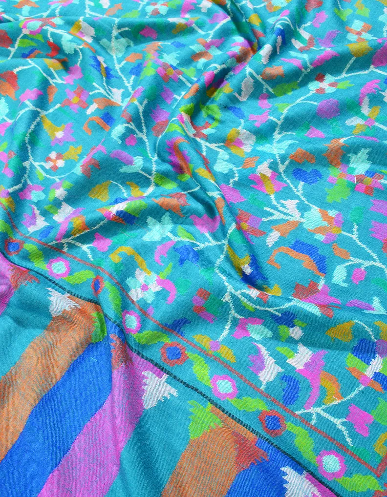 blue kani jamma pashmina shawl 8194