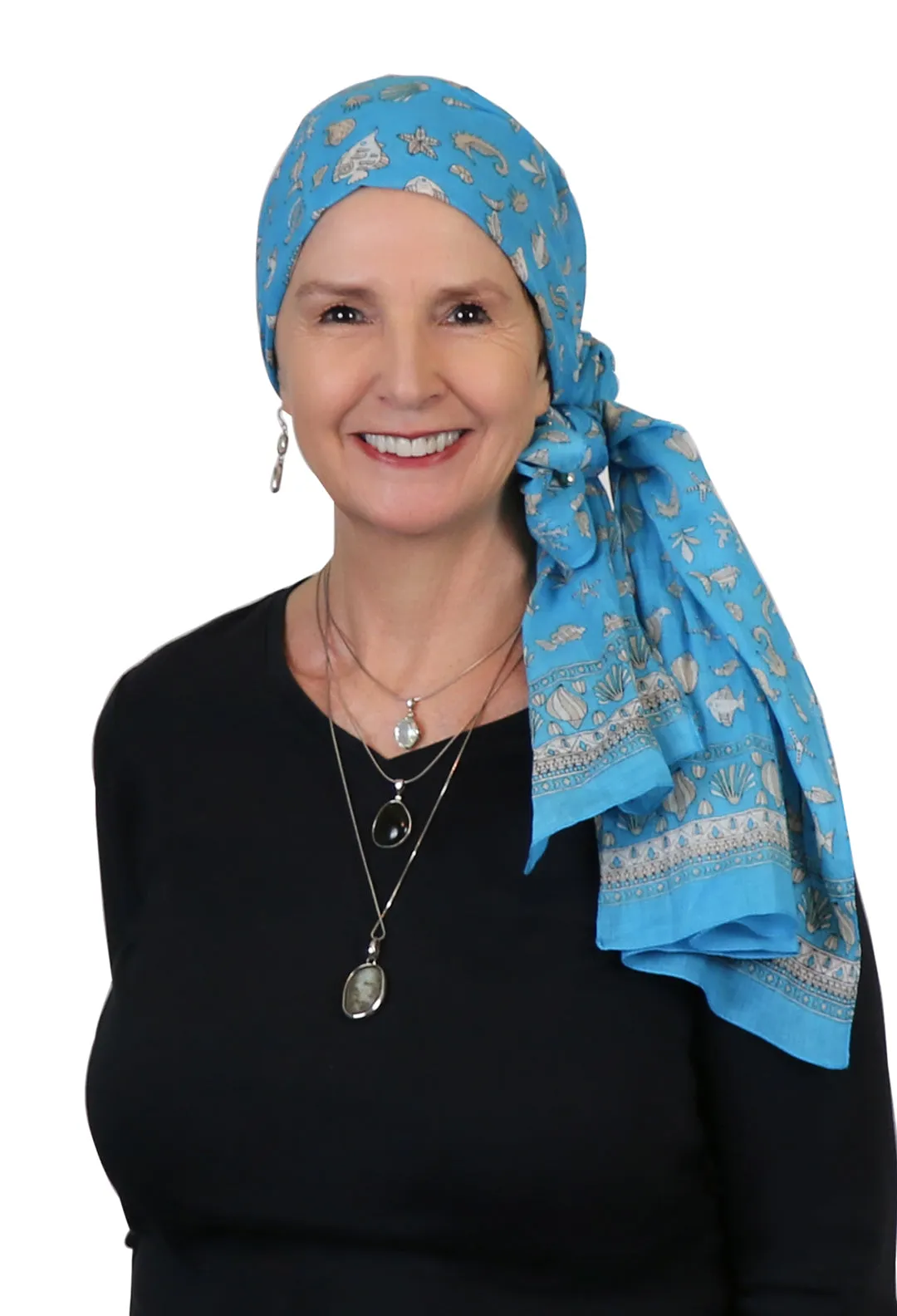 Caracia Cotton Head Scarves Lightweight Summer Head Wraps Chemo Headwear for Women Seashore