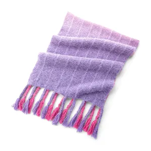 Caron Braided Fringe Knit Blanket Scarf