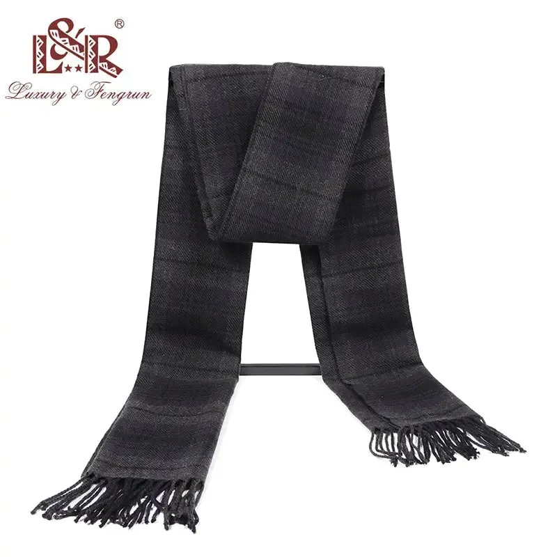 Cashmere Man Scarf Winter Warm Foulard Plaid Scarves Fashion Casual Scarfs Wool Bufandas Hombre Male Thickness Shawl Sjaal