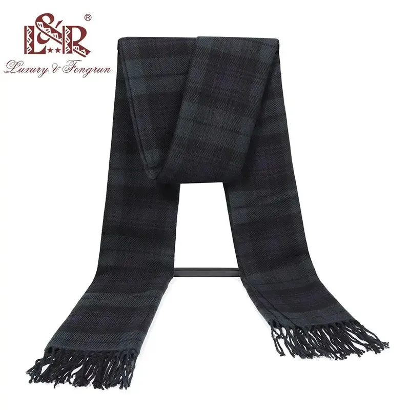 Cashmere Man Scarf Winter Warm Foulard Plaid Scarves Fashion Casual Scarfs Wool Bufandas Hombre Male Thickness Shawl Sjaal