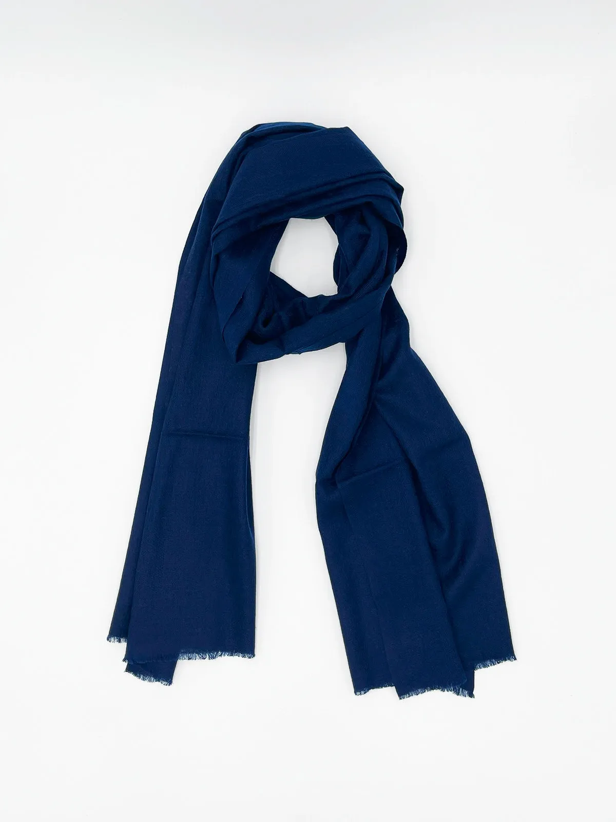 Cashmere Scarf - Self Design NAVY