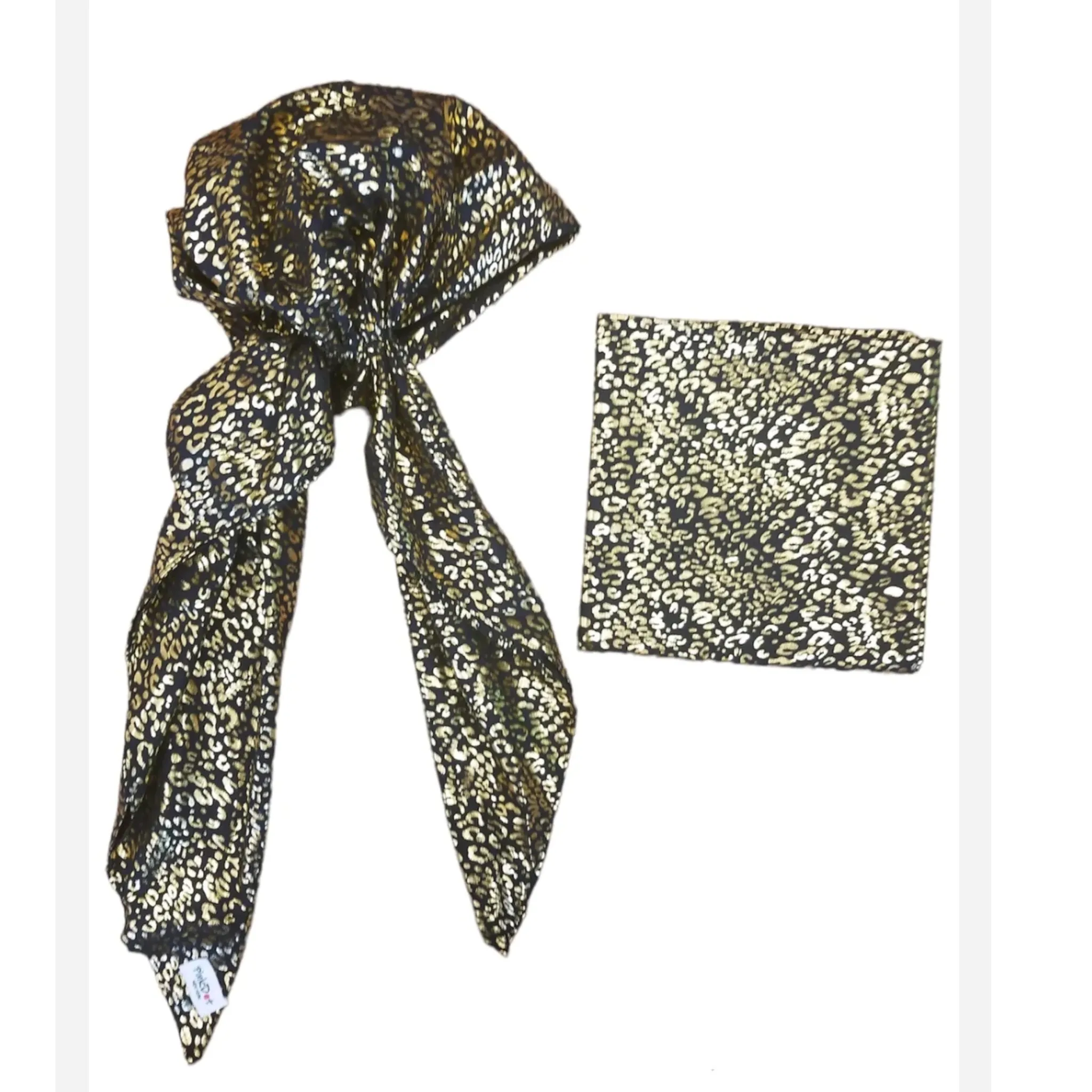 Cheetah Metallic Headscarf by Pink Dot NY