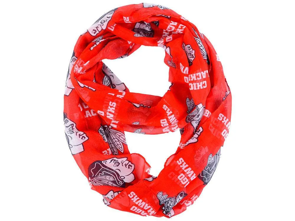 Chicago Blackhawks All Over Logo Infinity Wrap Scarf