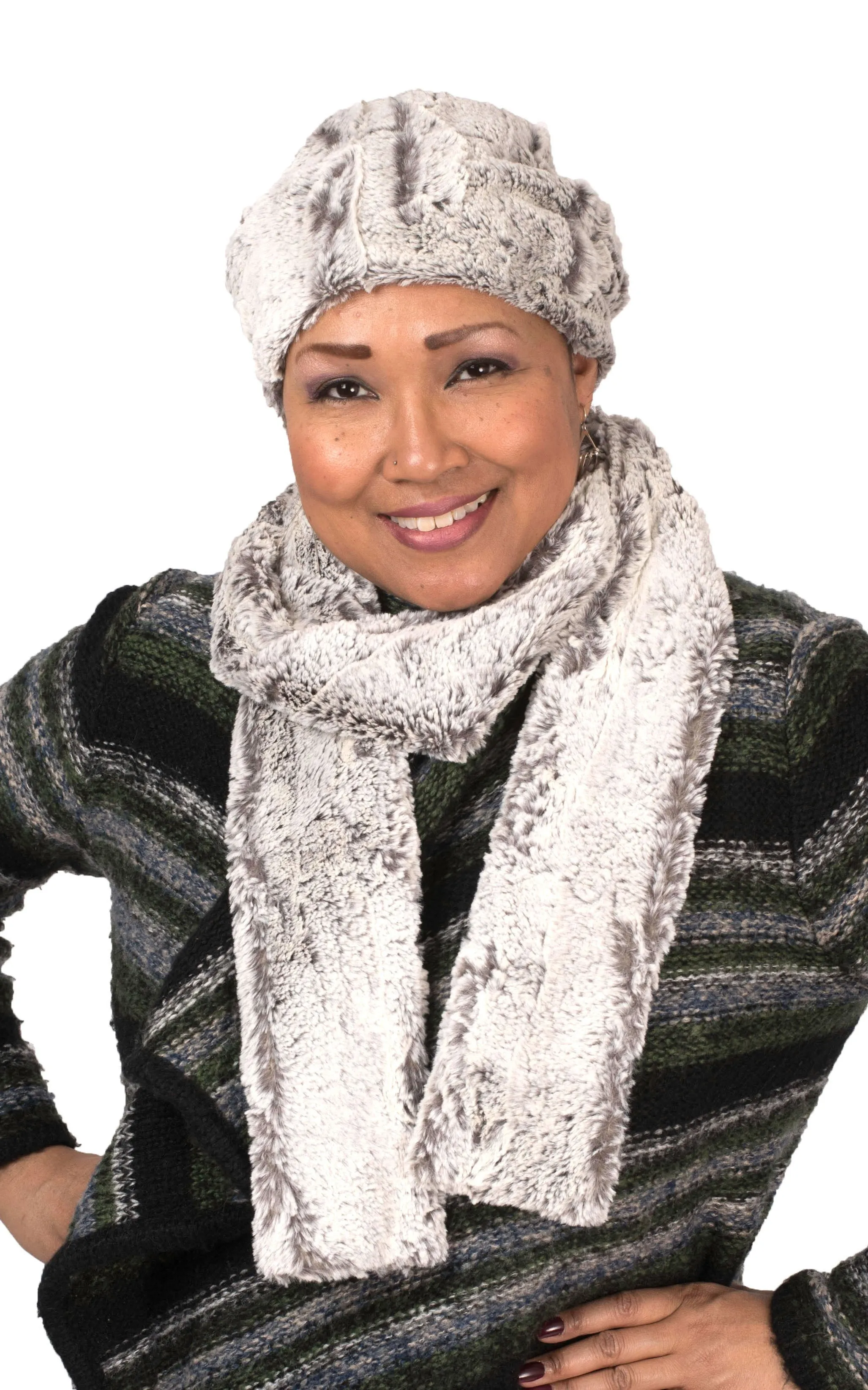 Classic Scarf - Luxury Faux Fur in Khaki