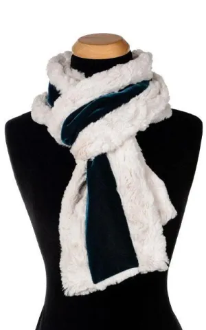 Classic Scarf - Velvet in Emerald with Cuddly Sand Faux Fur (Only Two Left!)