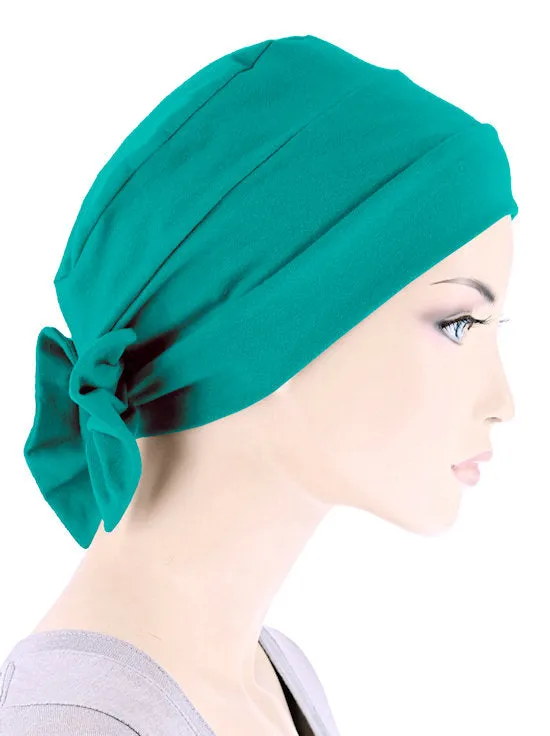 Cloche Bow Cap Turquoise Green