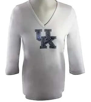 Collegiate Fashionista University of Kentucky College Top, Rhinestone School Logo