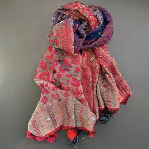 Colourful Animal Print Cotton Modal Wool Scarf by Ombre London