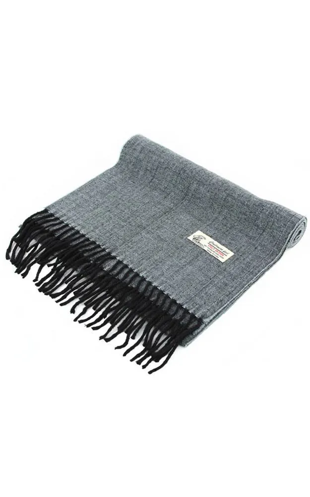 DBS04-5 M-Grey Herringbone Cashmere Feel Scarves 12pcs Pack