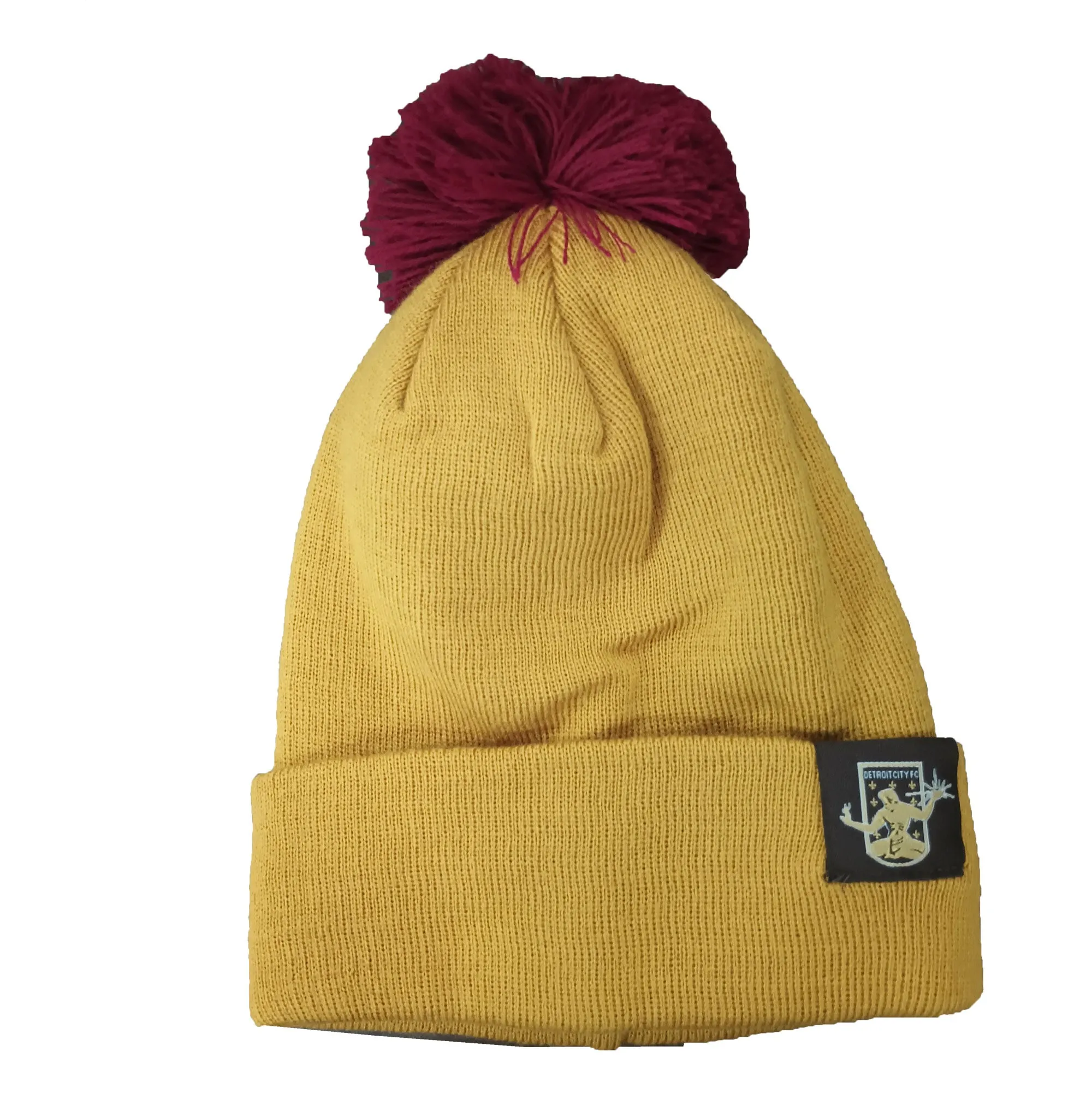 DCFC Knit Tag Hats with Pom- Gold