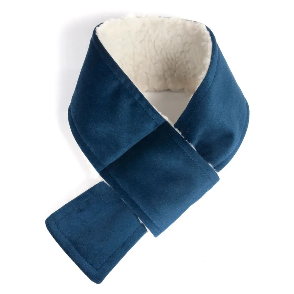 Doggy Scarf in Blue Velvet and Sherpa