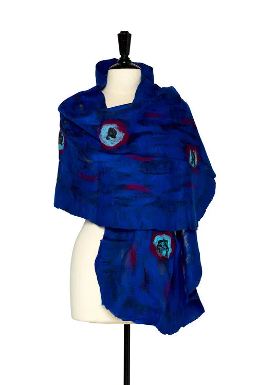 Felted shawls: TD English Rose Midnight