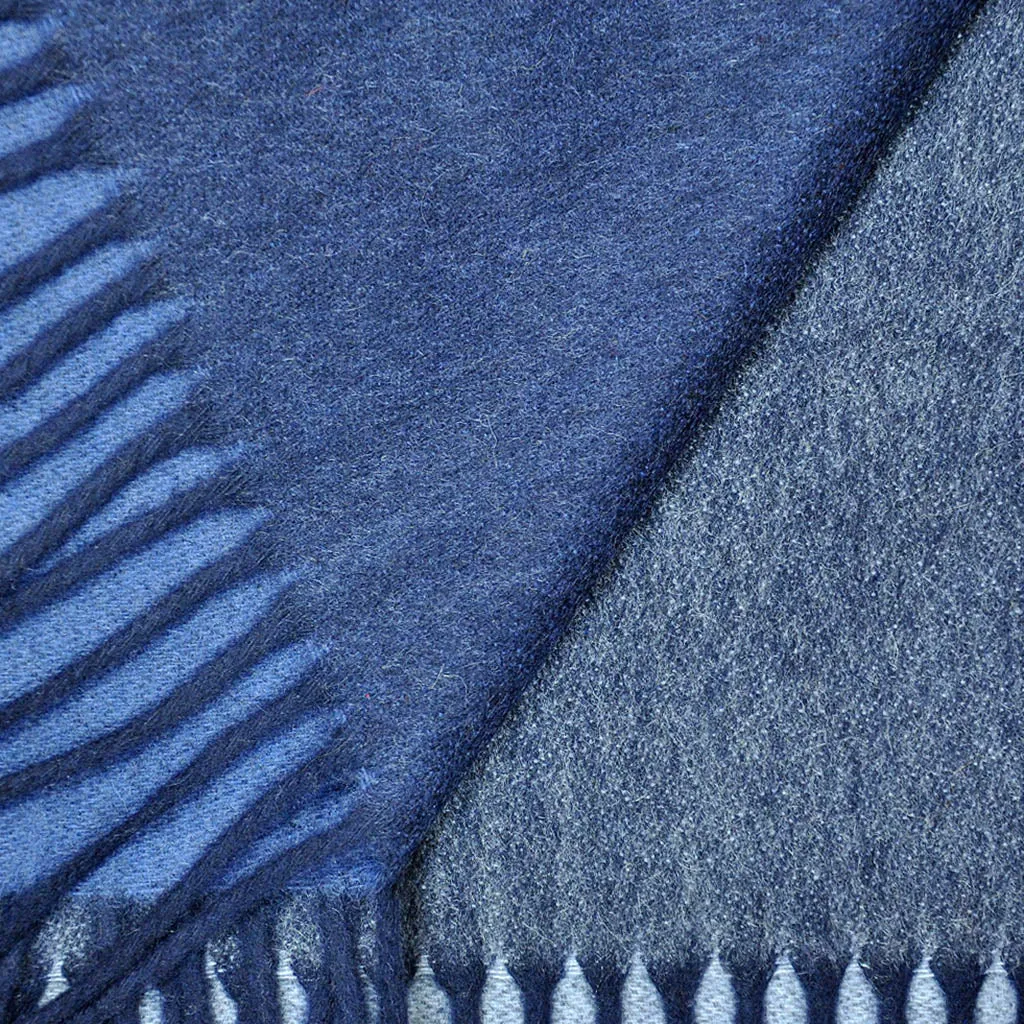 Four Panels of Colour Cashmere Scarf in Blues