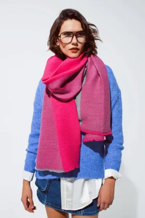 Fuchsia Pink Patchwork Scarf