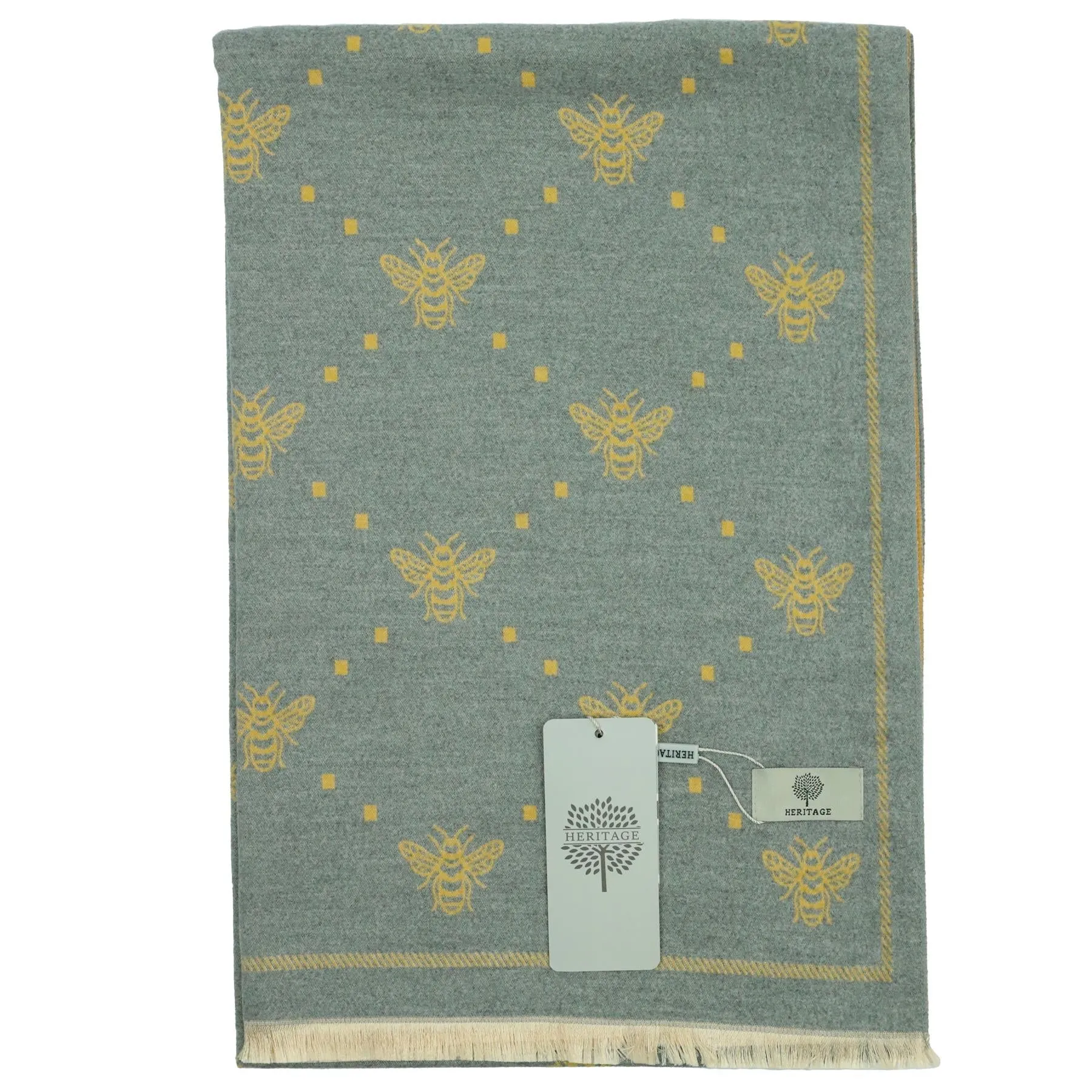 Heritage Warm Cashmere Pashmina Soft Feel Scarves - Bee with Dots