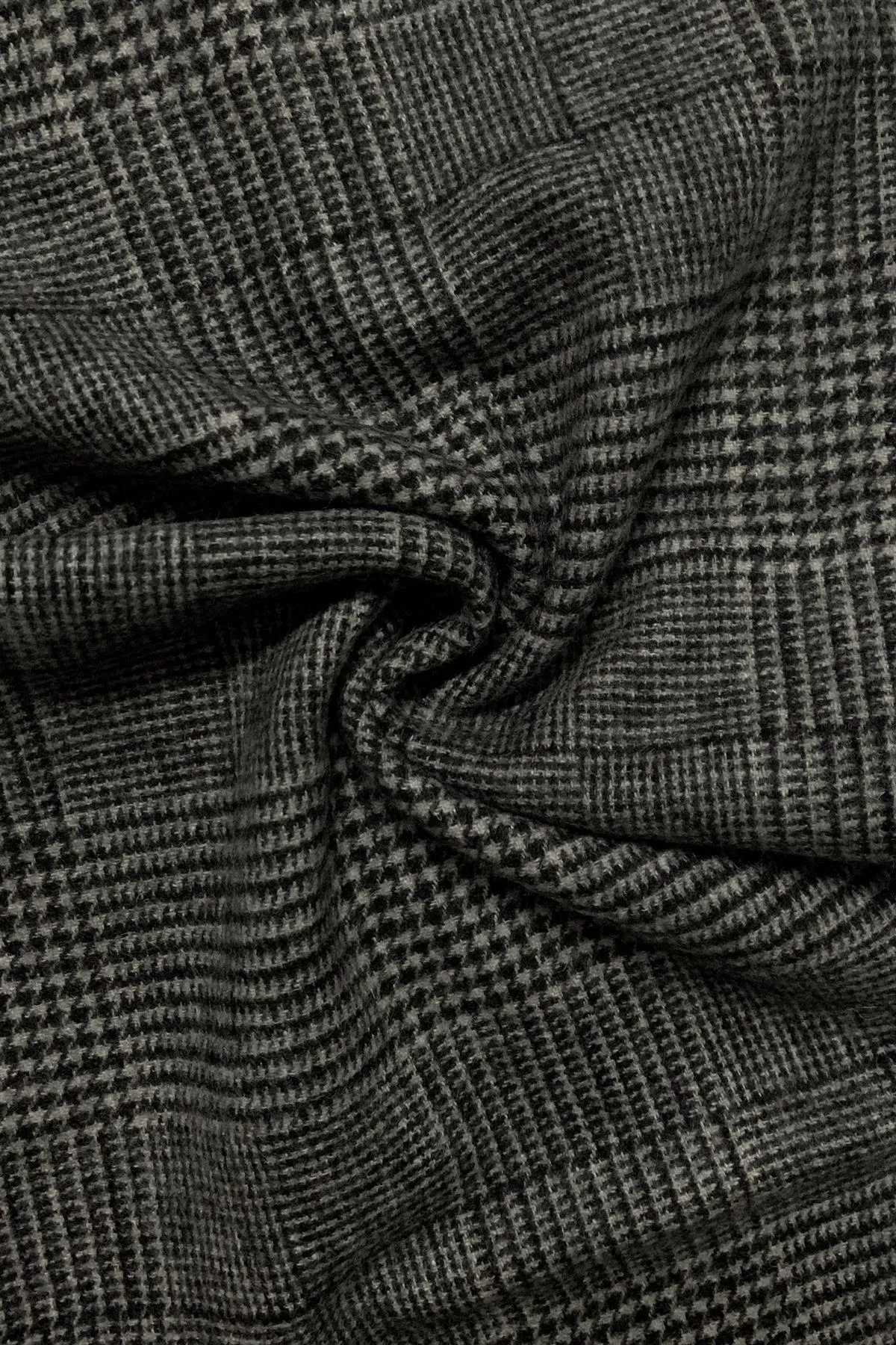 Houndstooth Wool Scarf - Black/White