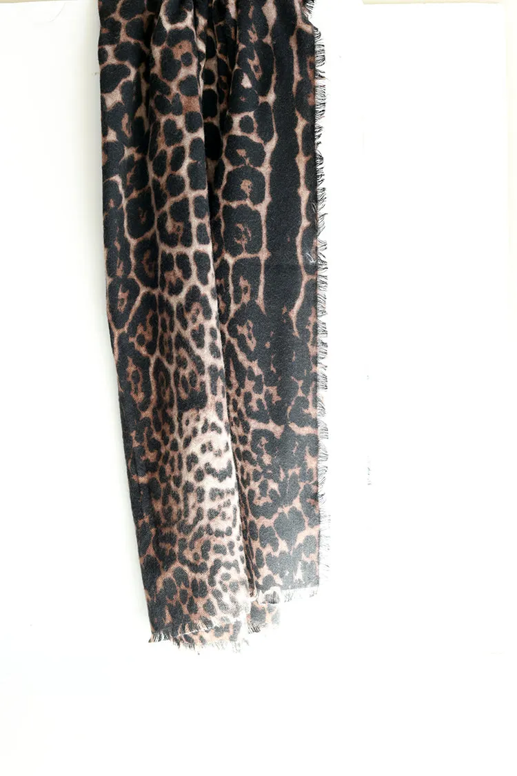 Leopard Print Oversized Scarf