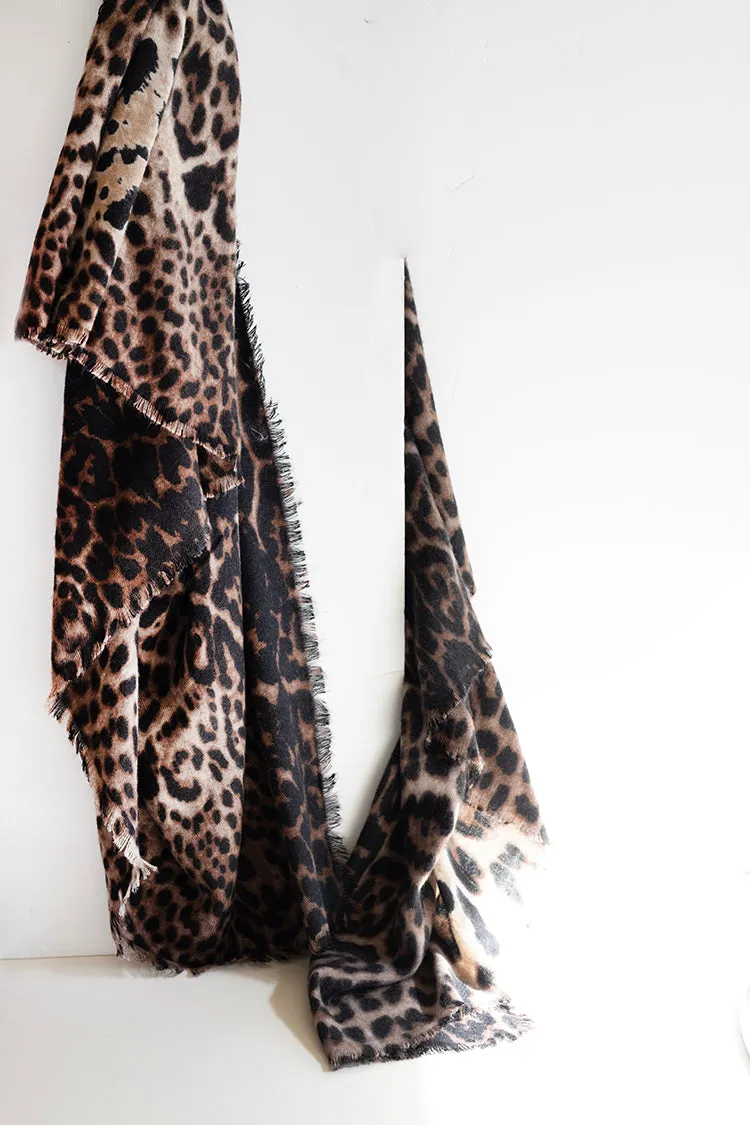 Leopard Print Oversized Scarf