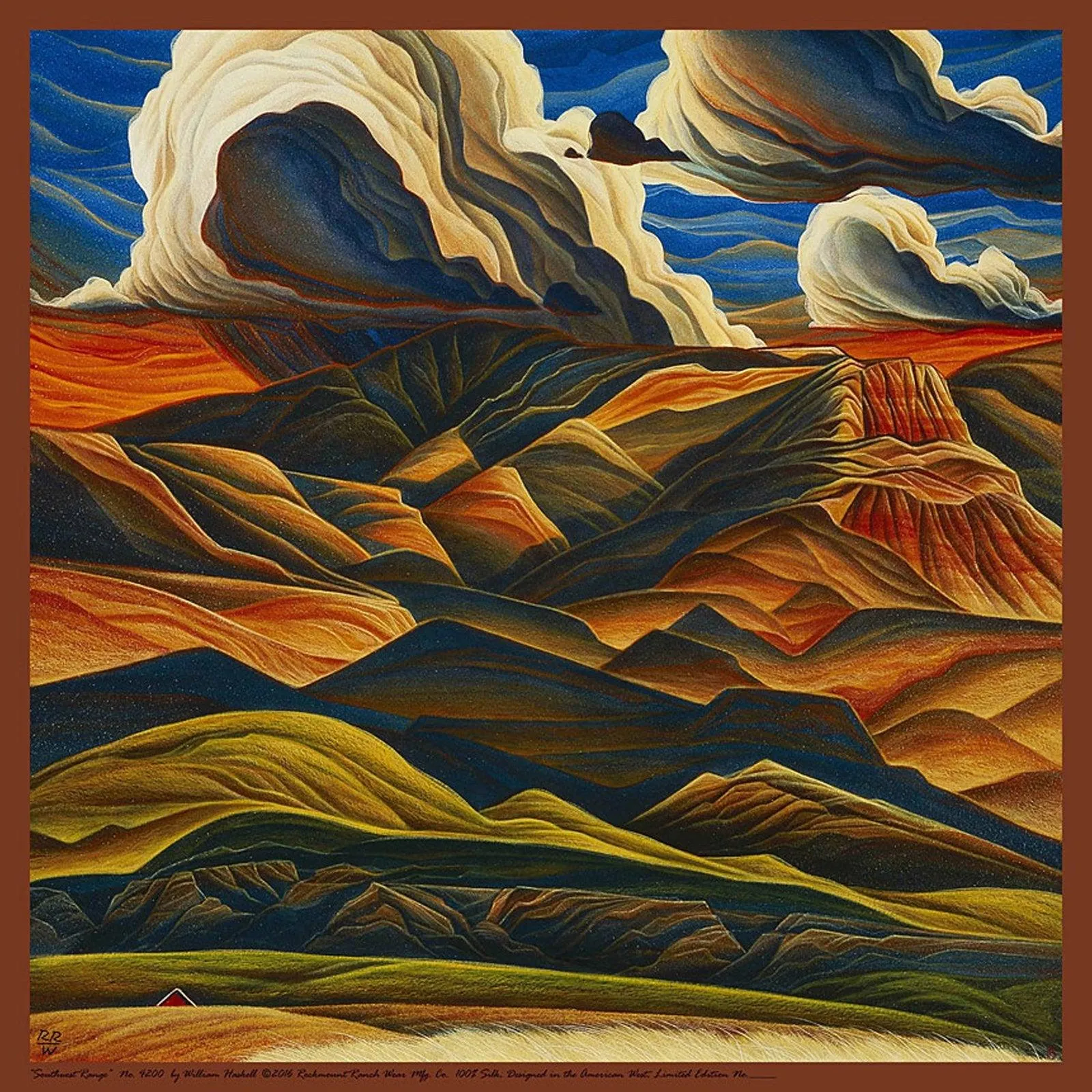 Limited-Edition Southwest Range Silk Scarf by William Haskell