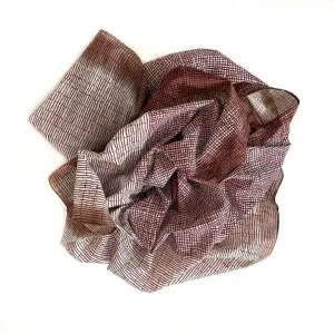 Marigold Row Scarf: 1527 Cotton Burgundy/Charcoal