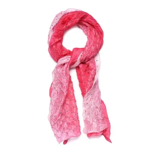 Mauve Pink Bandhani Silk Scarf from Rajasthan