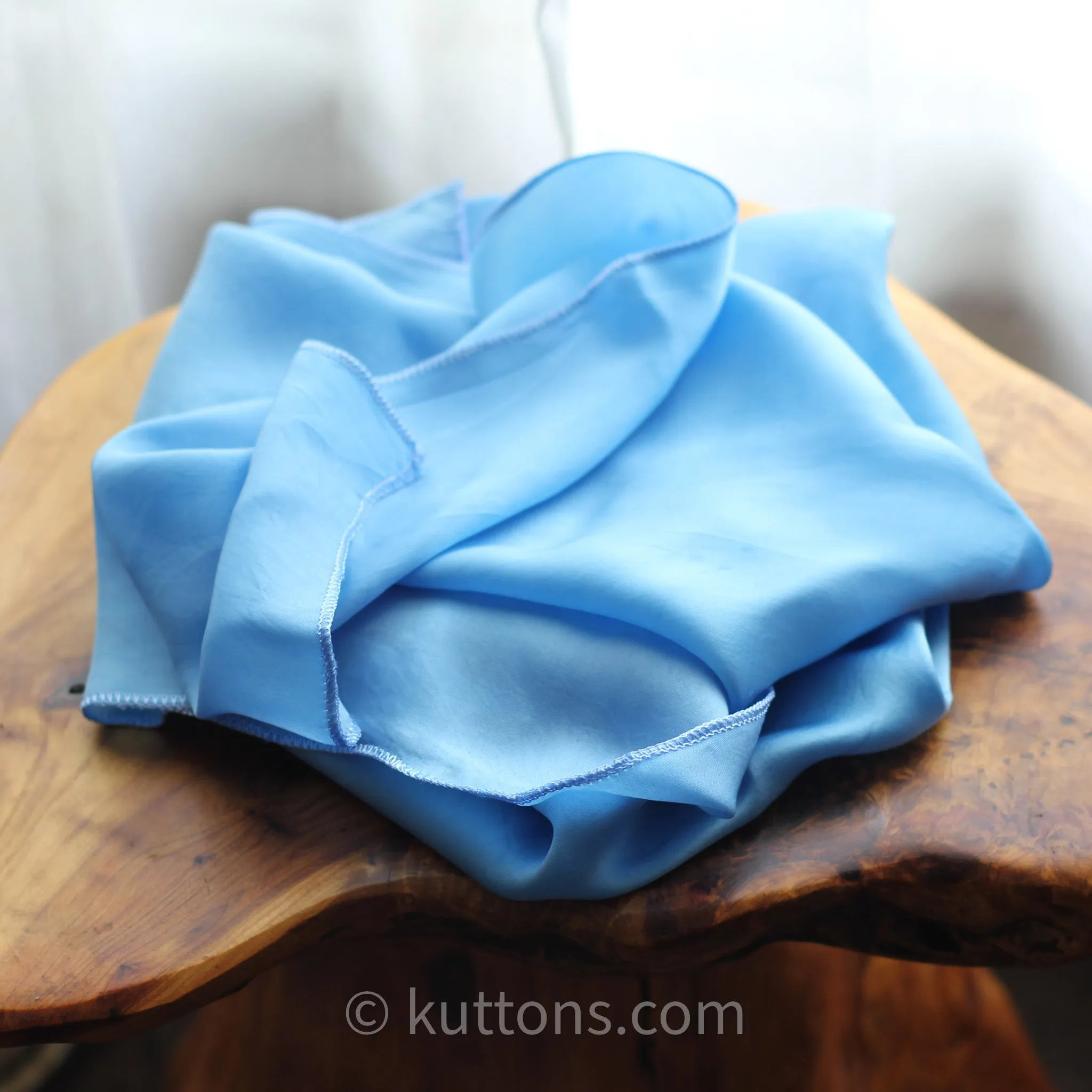 Mulberry Silk Bandana Square - 100% Mulberry Silk Neck Scarf | Sky Blue, 24x25"