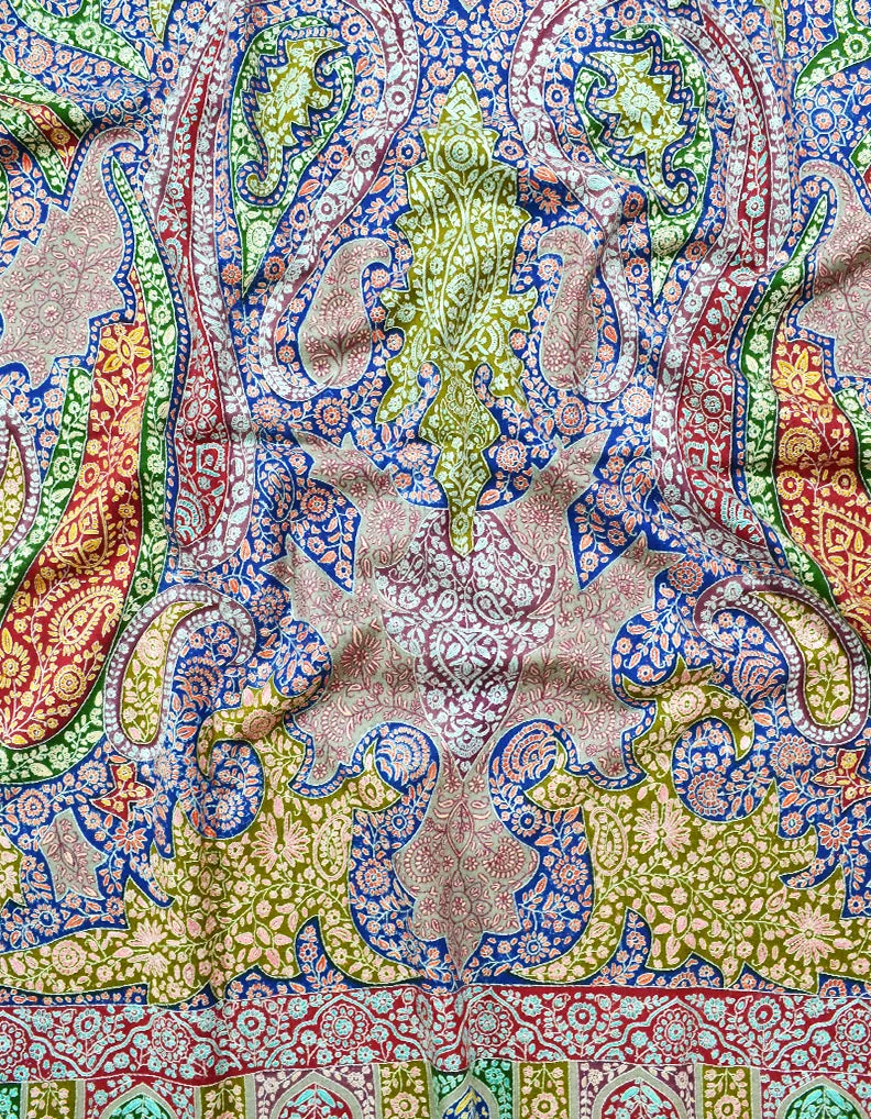 multi-coloured embroidery pashmina shawl 8257