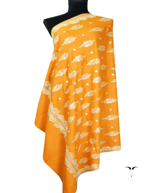 orange tilla embroidery pashmina shawl 8286