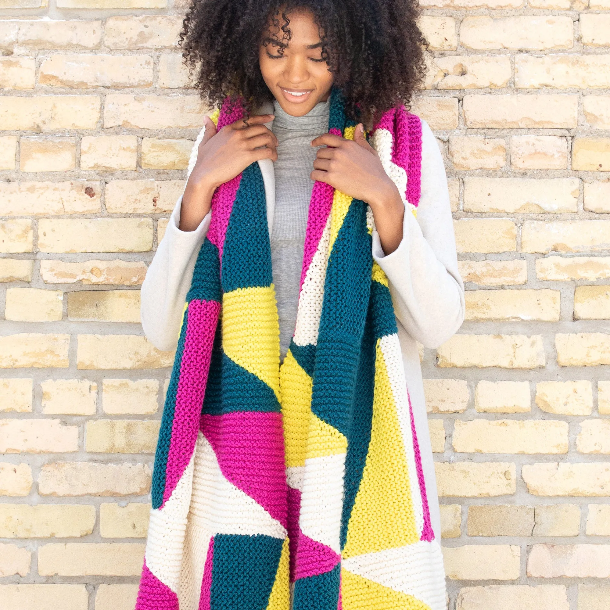 Patons Prism Paradise Knit Blanket Scarf