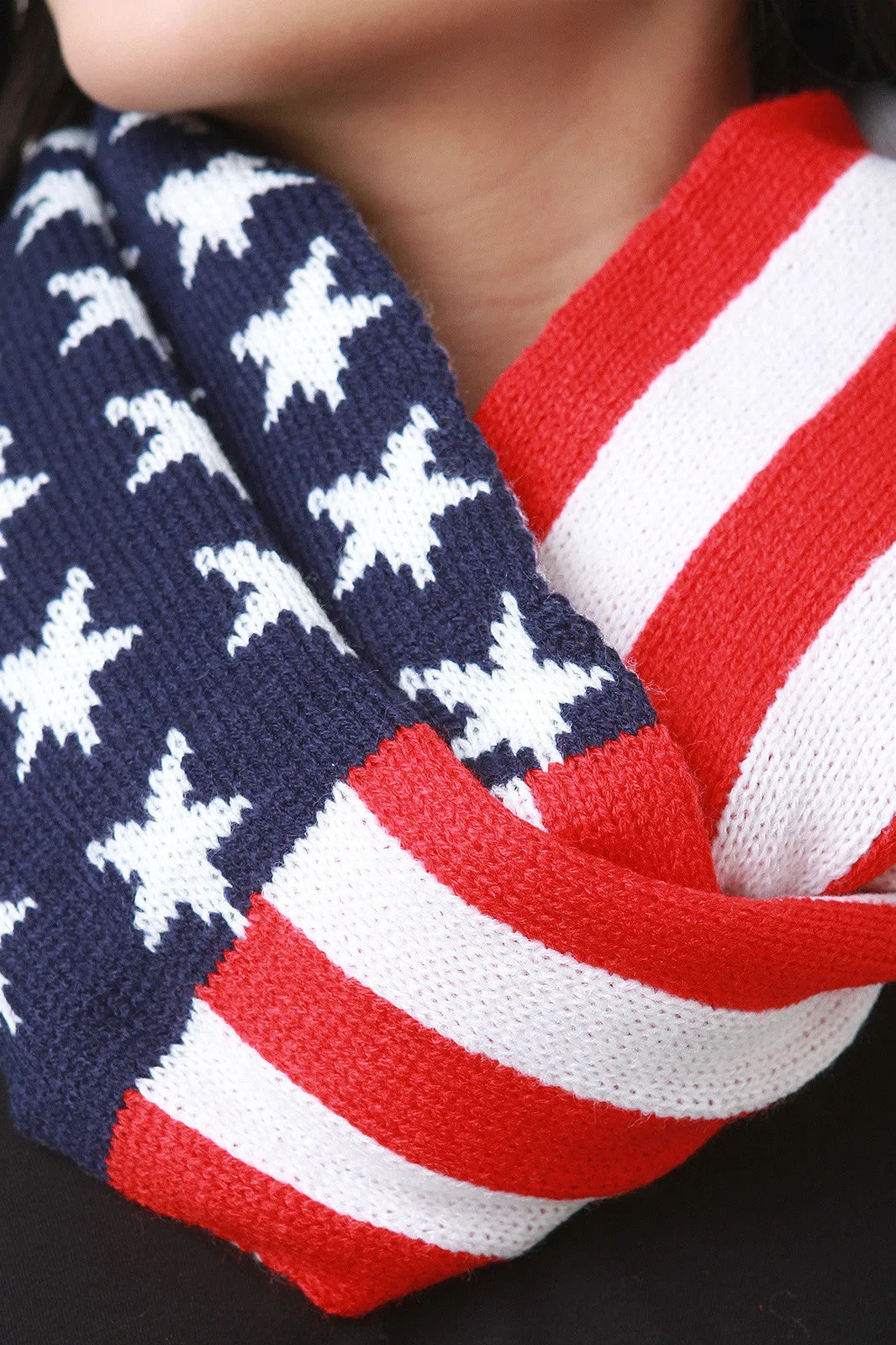 Patriotic Knit Infinity Scarf