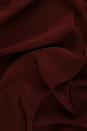 Reddish Brown Silk Crepe de Chine Fabric