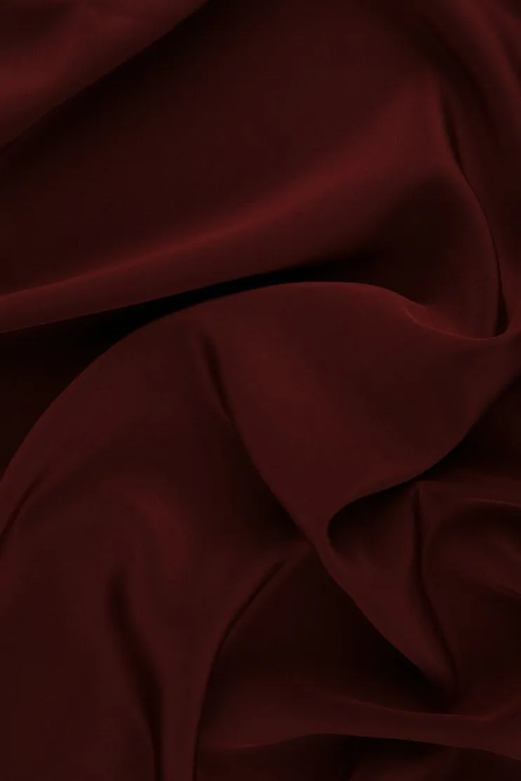 Reddish Brown Silk Crepe de Chine Fabric