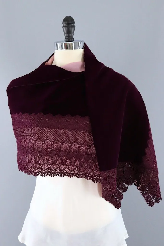 Vintage Velvet Lace Kimono Shawl