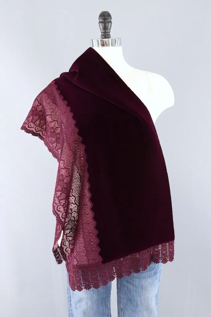 Vintage Velvet Lace Kimono Shawl