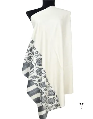 white kani border pashmina shawl 8048